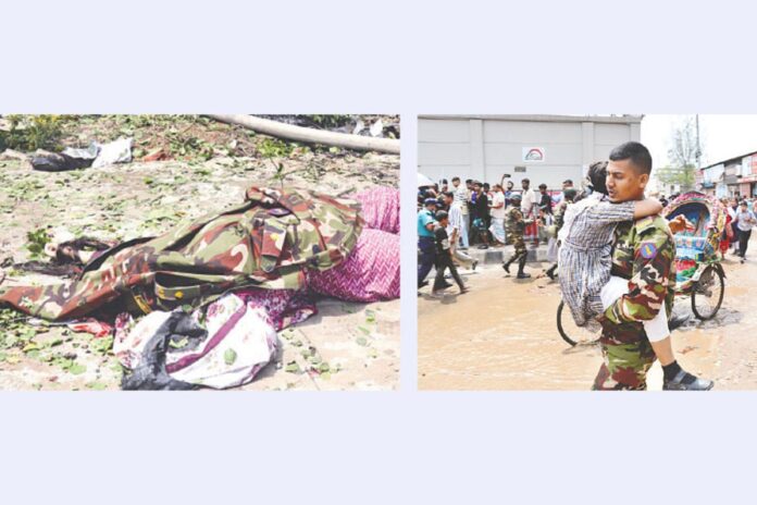 উদ্ধারকাজে সেনাবাহিনীর মানবিকতা