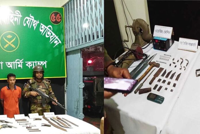 ঝিনাইদহে অস্ত্র তৈরির সরঞ্জাম উদ্ধার, আটক ১