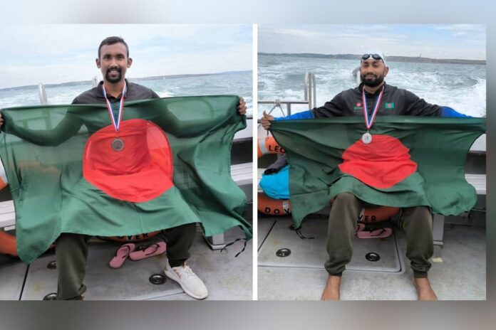 1753845119-66e0c837a53558b8744d6a341dfbc96f ৩৭ বছর পর ইংলিশ চ্যানেল পাড়ি দিলেন বাংলাদেশের দুই সাঁতারু