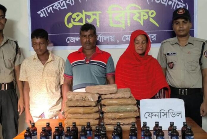 মেহেরপুরে ফেনসিডিলসহ স্বামী-স্ত্রী আটক