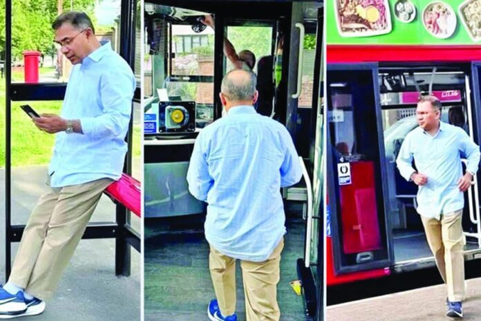 সাধারণ যাত্রীর মতো লন্ডনে লোকাল বাসের অপেক্ষায় তারেক রহমান