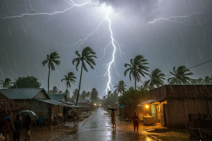 টানা ৫ দিন বজ্রসহ ভারী বৃষ্টির পূর্বাভাস