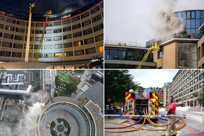 বিবিসির সাবেক সদর দফতরে আগুন