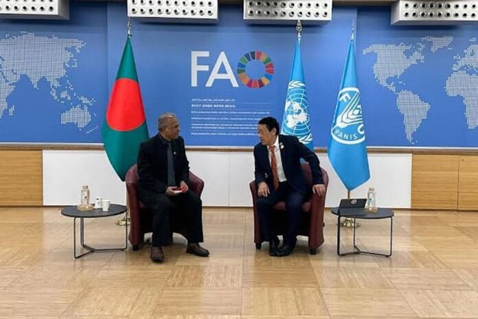 1760723477-9f4ad0fb6680825208321d50ff104e1c এফএও মহাপরিচালকের সঙ্গে কৃষি উপদেষ্টার বৈঠক