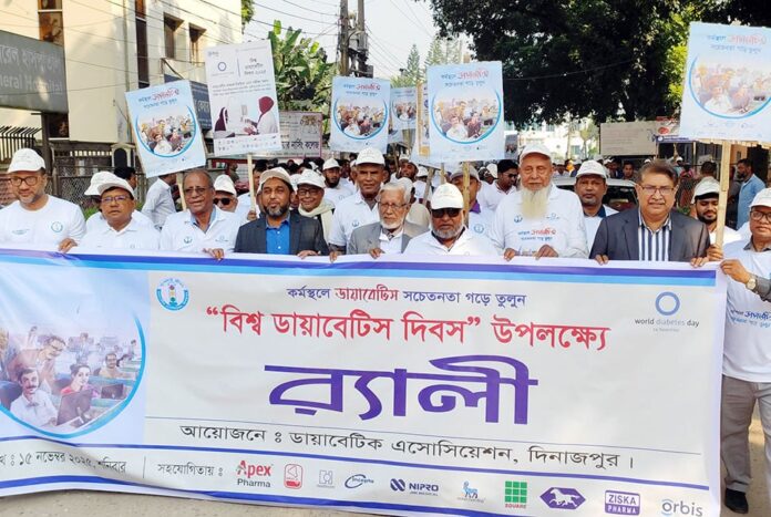 1763219977-f2003d663189411c089bf34ed72cec0e দিনাজপুরে বিশ্ব ডায়াবেটিস দিবস পালিত
