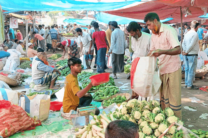 সিংড়ায় চড়া দামেই কিনতে হচ্ছে শীতকালীন সবজি