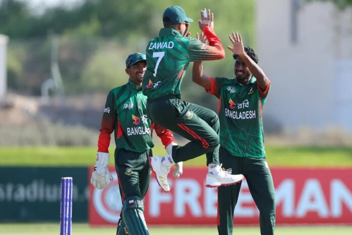 1765977718-63a9f23caae868447e00e2db4d1292bf লঙ্কানদের হারিয়ে গ্রুপ চ্যাম্পিয়ন টাইগার যুবারা, সেমিতে প্রতিপক্ষ পাকিস্তান