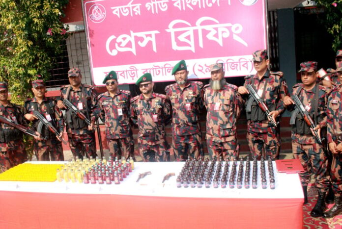 দিনাজপুরে অস্ত্র-গুলি ও মাদক উদ্ধার