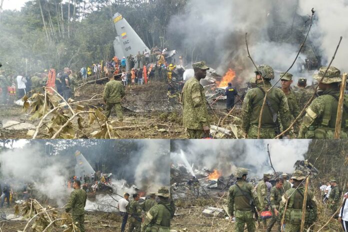 কলম্বিয়ার সামরিক বিমান বিধ্বস্তের ঘটনায় নিহত বেড়ে ৬৬