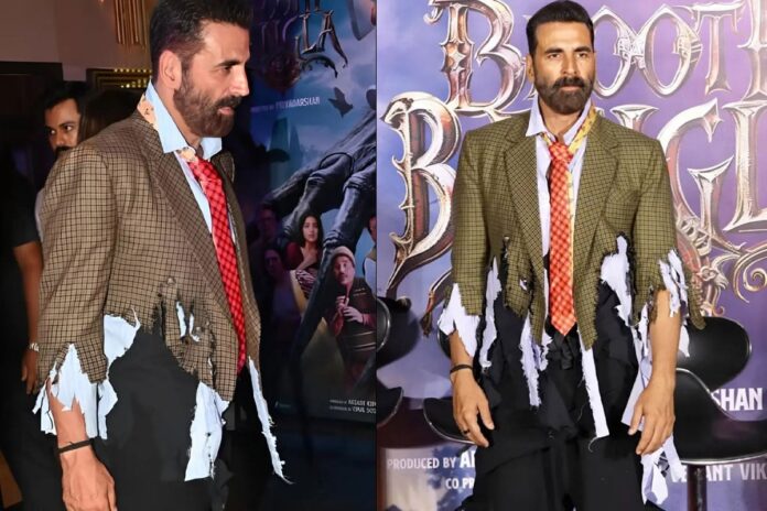 ছেঁড়া পোশাকে ‘ভূত বাংলা’র প্রচারে অক্ষয় কুমার