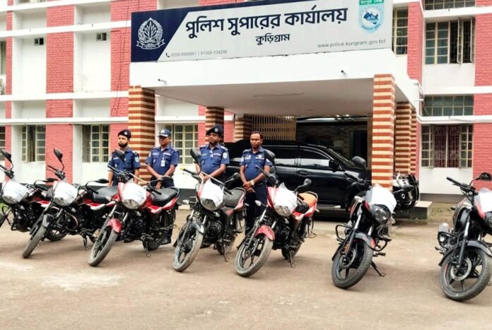 কুড়িগ্রামে চোরাই মোটরসাইকেল উদ্ধার, গ্রেফতার ৯