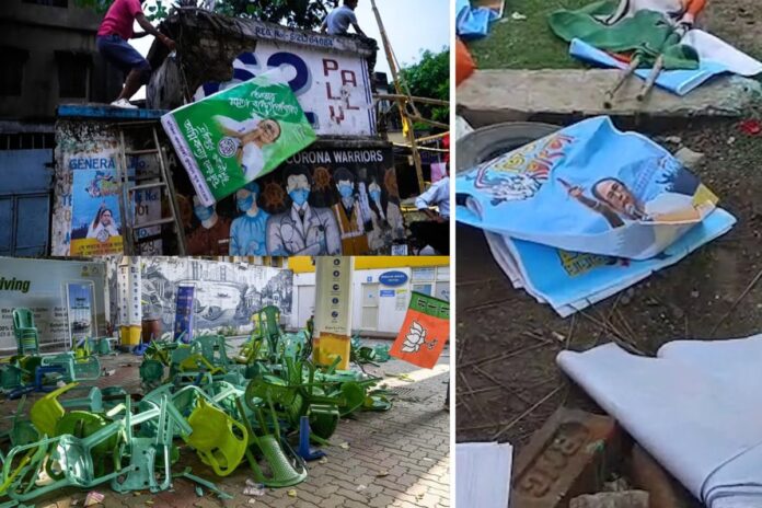 একাধিক দলীয় কার্যালয়ে হামলার অভিযোগ টিএমসির, অস্বীকার বিজেপির