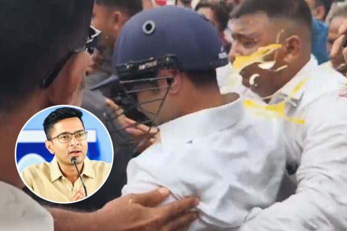 অভিষেক ব্যানার্জির ওপর হামলা, ঢিল-জুতা-ডিম থেকে বাঁচতে হেলমেট পরিধান